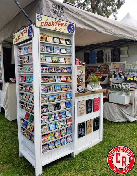 Coaster Display Ideas Craft Fairs, Fair Setup, Coaster Display, Craft Booths, What About Me, Art Fair Booth, Christmas Booth, Craft Show Booths, Festival Booth