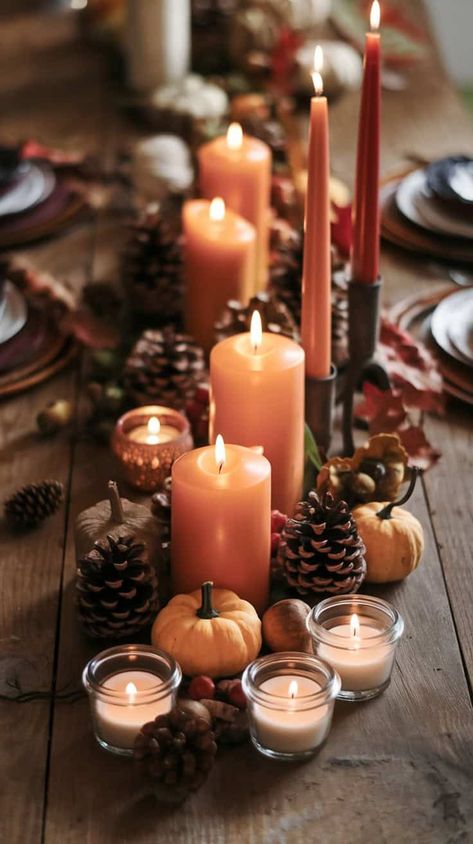 Get inspired with these 25 creative Thanksgiving decor ideas to beautify your home this holiday season. From table settings to mantle decorations, find unique and stylish ways to celebrate Thanksgiving. Winter Thanksgiving Decor, Dinner Table Fall Decor, Cute Thanksgiving Decor, Decorating For Thanksgiving Home, Hosting Thanksgiving Decorations, Table Thanksgiving Decorations, Thanksgiving Table Decorations Ideas, Thanksgiving Dinner Decorations, Table Decorations For Thanksgiving