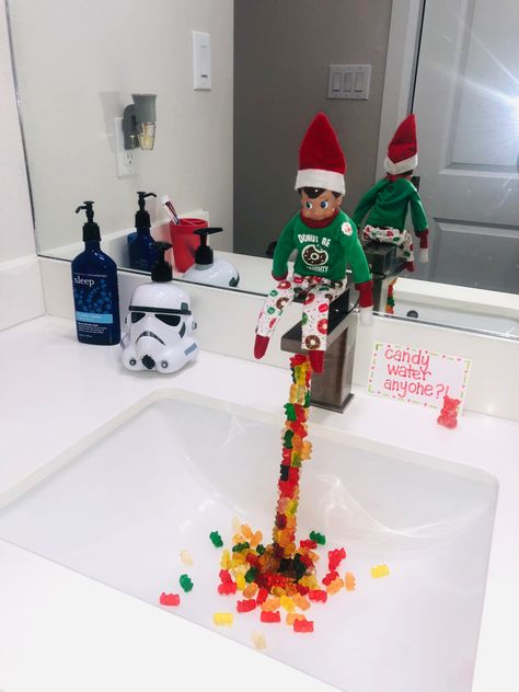 Elf On The Shelf Gummy Bears, Nerds Gummy Clusters, Gummy Clusters, Elf On Shelf, Shelf Ideas, Gummy Bears, On The Shelf, The Elf, Elf On The Shelf