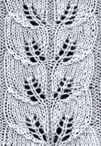 Lace Leaves - Knittingfool Stitch Detail - printer friendly version Leaf Knitting Pattern, Lace Knitting Stitches, Lace Knitting Patterns, Scarf Knitting Patterns, Knit Stitch Patterns, Knitting Charts, Sweater Knitting Patterns, Knitting Girls, Knitting Tutorial