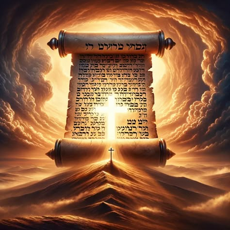 Scroll Background Design, Old Testament Art, Cross Images, Dawn Sky, Torah Scroll, Christ On The Cross, Bible Artwork, Biblical Artwork, Ancient Scroll