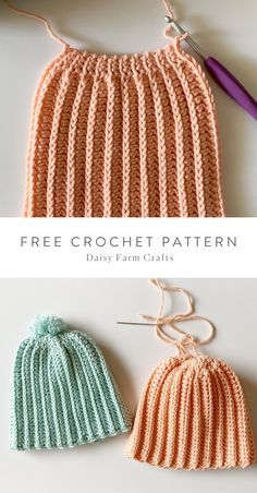 Baby Hat Free Pattern, Crochet Beanie Pattern Free, Crochet Newborn Hat, Daisy Farm, Newborn Crochet Patterns, Crochet Newborn, Crochet Baby Beanie, Crochet Baby Hat Patterns, Easy Crochet Hat