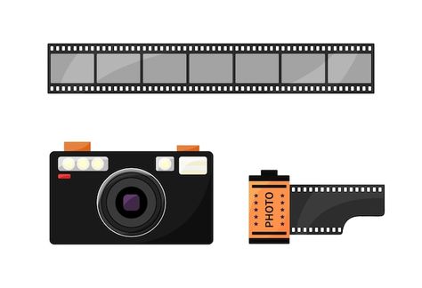 90s photo camera film roll and filmstrip... | Premium Vector #Freepik #vector #frame Camera Film Roll, Vector Frame, Film Roll, Camera Film, Photographer Camera, Photo Camera, Retro Camera, Photo Equipment, Film Strip