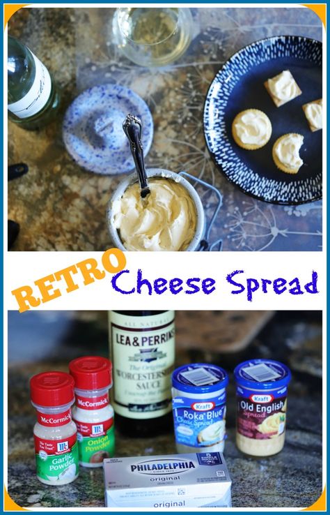 Retro Cheese Spread - Blue Cheese Spread, Cheese Spread Recipes, Awesome Appetizers, Blue Cheese Dip, Dip Recipes Easy, Cheese Ball Recipes, Cream Cheese Spreads, Snacks To Make, Spread Recipes