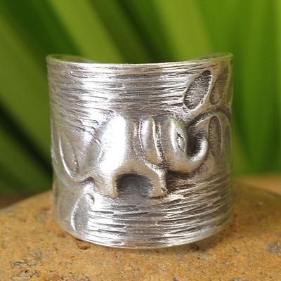 Elephant Thailand, Forest Elephant, Paw Print Jewelry, Elephant Ring, Designer Outfit, Silver Wrap Ring, Elephant Theme, Ribbon Jewelry, Elephant Love