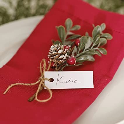 Christmas Place Card Holders, Christmas Place Cards, Wedding Tableware, Christmas Place, Christmas Names, Name Place Cards, Table Place Cards, Christmas Party Supplies, Christmas Settings