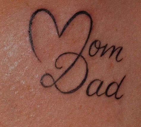 Tattoo Ideas For Mom And Two Daughters, Second Tattoo Ideas, Tattoos For Daughter For Mom, Nice Tattoos For Women, Mom Dad Tattoo Design Small, Simple Memorial Tattoos, Mom And Dad Tattoo, Tattoos To Honor Mom, Mom Dad Tattoo