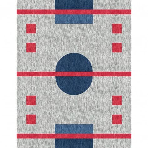 This area rug is perfect for your shinny hockey players and was inspired by a Julie Dunfee Design featuring <a href="<product_id>629</product_id>">Made You Look</a> in Cobalt, Frost, Persimmon and Tidal. This area rug contains half, quarter, quad and arc cut tiles. To assemble your rug, just use the FLORdots in the box with your squares.<br /><br />Actual size of rug measures 9'10" x 12'4" Hockey Nursery, Hockey Crafts, Flor Rug, Hockey Bedroom, Hockey Decor, Hockey Room, Boys Hockey, Hockey Gear, Rugs Contemporary