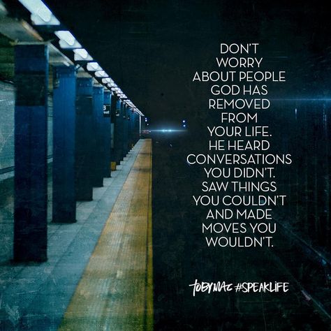 TobyMac #SpeakLife on Instagram: “Don't worry about people God has removed from your life. He heard conversations you didn't. Saw things you couldn't and made moves you…” Don't Worry Quotes, Tobymac Speak Life, Worry Quotes, Toby Mac, Encouragement For Today, Let Them Go, Speak Life, Jesus Christus, Beach Quotes