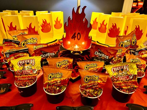 Flamin hot chips, favor bags, Chester Cheetos, Hot Chips, Homecoming Court, Hot Cheetos, Hot Chip, Red Cup, Red Cups, Drinks Recipes, Employee Appreciation