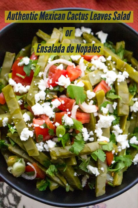 Nopales Salad Recipes, Nopal Salad Recipe, Nopales Salad, Nopalitos Recipe, Nopales Recipe, Cactus Recipe, Cactus Salad, Mexican Salad Recipes, Mexican Cactus