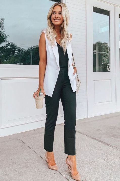 Summer Work Outfits Curvy, Fashionable Work Outfits, Edgy Work Outfits, Work Outfits Women Professional, Simple Work Outfits, Vest Outfits For Women, Trendy Work Outfit, Fashionable Work Outfit, Work Outfits Women Summer