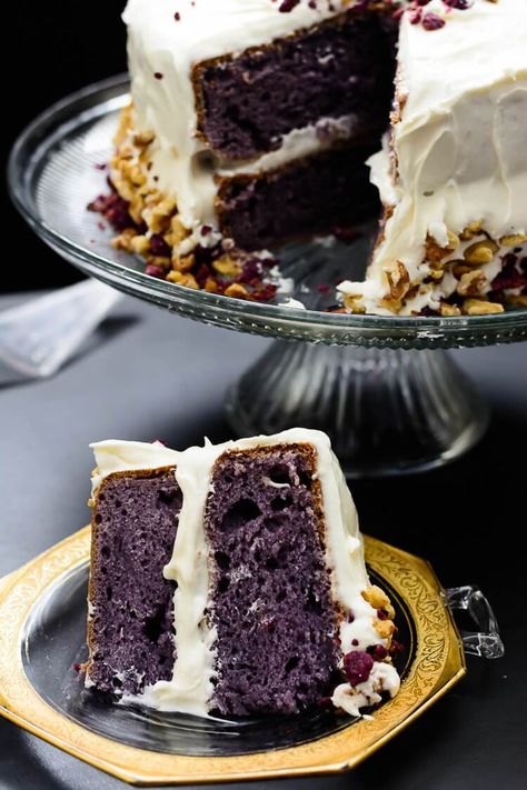 Purple Sweet Potato Cake, Purple Sweet Potato Recipes Desserts, Sweet Baked Potato, Baked Purple Sweet Potato, Purple Sweet Potato Recipes, Purple Yam Cake, Purple Sweet Potato Pie, Vegetable Cakes, Potato Cake Recipe