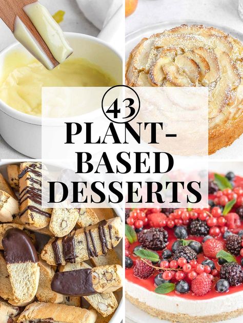 Wondering how to make a plant-based dessert? We've got you covered with these 45 sweet recipes including cakes, biscuits, custards, pies, tarts, pastries and more. Plant Based Cake Recipes, Plant Based School Recipes, Plant Based Desserts Easy, Noom Desserts, Plant Based Bread, Wfpb Dessert, Cakes Fillings, Cake Base Recipe, Plant Based Dessert Recipes