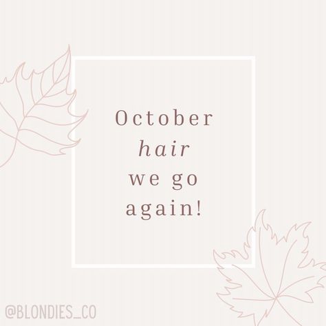 Fall hair quote featured on @blondies_co! #hairsalon #salon #hair #hairstylist #hairquote #quote #hairquote #quotes t October Salon Quotes, Copper Hair Quotes Instagram, Copper Hair Quotes, Fall Hair Salon Quotes, Fall Hair Quotes, Quotes For Salon, Beauty Quotes Salon, Hair Appointment Quotes, At Home Salon Ideas