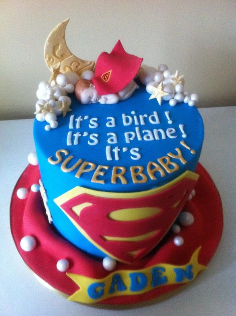 Superman Baby Shower Theme, Superman Baby Shower, Marvel Baby Shower, Superman Cake, Superman Birthday Party, Superman Cakes, Superhero Baby Shower, Superman Baby, Superman Birthday