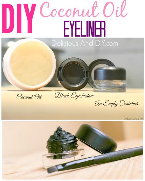 Diy Eyeliner, Diy Natural Makeup, Diy Makeup Recipe, Diy Nature, Makeup Recipes, Eyes Eyeliner, Natural Eyeliner, Diy Coconut Oil, Coconut Oil For Acne