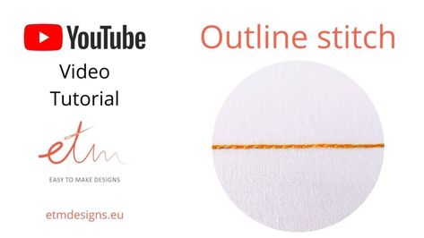 Outline stitch video tutorial - hand embroidery lesson Outline Stitch, Stem Stitch, Basic Hand Embroidery Stitches, Embroidery Stitches Beginner, Embroidery Online, Embroidery Lessons, Hand Embroidery Videos, Stitch Tutorial, Hand Embroidery Tutorial