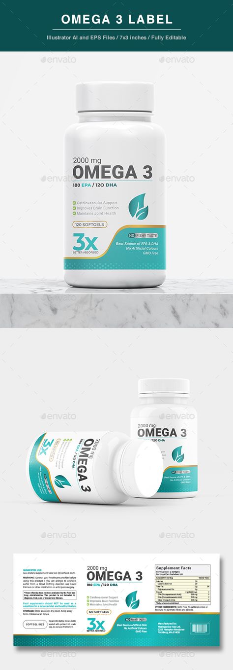 Packaging design for a fictional supplement company. #omega3 #packagedesign⁠ #packagingdesign #brandingdesign #graphicdesign Minimalist Supplement Packaging, Omega 3 Packaging Design, Medicine Packaging Design Creative, Medicine Product Design, Packaging Design Medicine, Multivitamin Packaging Design, Medicine Label Design, Packaging Supplements, Product Packaging Design Inspiration