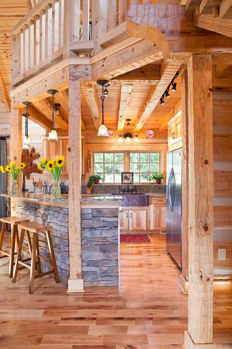 Log Cabin Style, Faux Wall, Faux Walls, Log Cabin Ideas, Decor Ikea, Cabin Kitchens, Cabin Living, Log Cabin Homes, Cabin Style