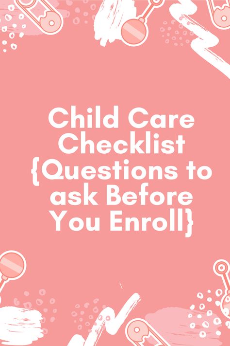 Learn how to pick a daycare. Find how to pick the right daycare for child. Finding how to pick a daycare does not have to be difficult. Choosing a Daycare as a First Time Mom does not have to be challenging. Created a List for parents who are enrolling their children in child care. Perfect for parents who don't know what to ask or look for in a child care center. #daycare #howtochooseadaycare #childcare Questions To Ask Daycare, Child Care Center, Motherhood Tips, First Time Mom, Child Rearing, Childcare Center, Child Care, First Time Moms, Questions To Ask