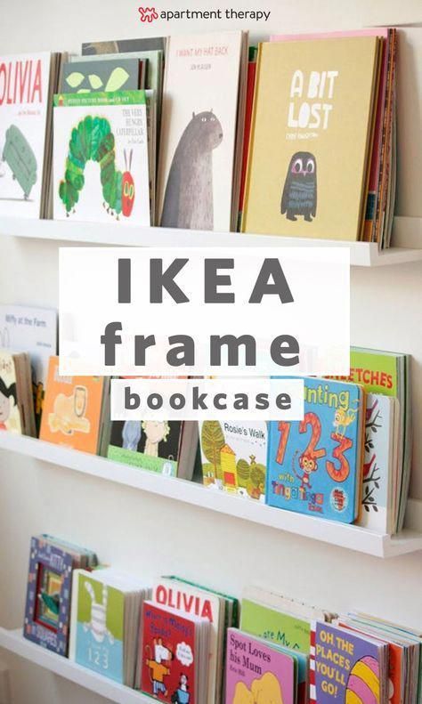 20 Ways to Use IKEA's RIBBA Picture Ledge All Over the House | This iKEA DIY bookcase is the perfect space saver for any small space, or great way to display books, memories, and souvenirs in a kids room. These frames can also be spaced to be the best textured, 3D ribba gallery wall. #Kidsroomideas Ribba Gallery Wall, Ikea Picture Ledge, Ikea Book, Diy Bookcase, Picture Ledges, Book Ledge, Nursery Bookshelf, Bookcase Diy, Display Books