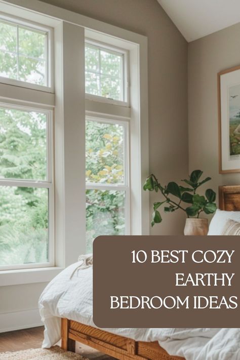 Cozy bedroom Calming Bedroom Decor, Cozy Bedroom Paint Colors, Earthy Bedrooms, Bright Bedroom Colors, Relaxing Paint Colors, Cozy Earthy Bedroom, Boho Bedroom Paint Colors, Warm Bedroom Colors, Earth Tone Bedroom