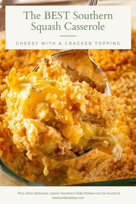 squash casserole with ritz crackers Buttered Squash Recipes, Southern Squash Casserole Recipes, Corn Squash Casserole, Twice Baked Squash, Squash Casserole Cheesy, Easy Cheesy Casserole Recipes, Yellow Squash Appetizer, Eatzi's Recipes, Christmas Squash Recipes