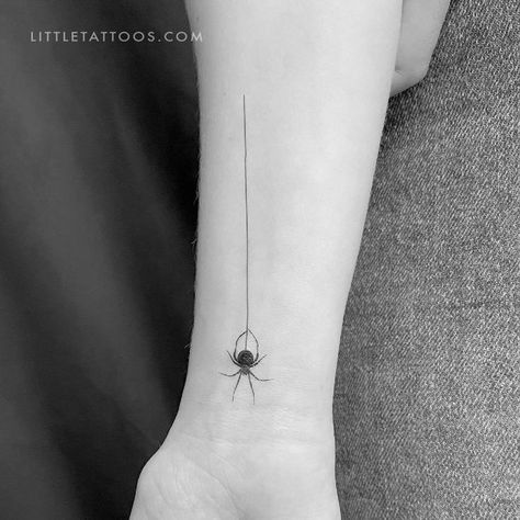 Spider And Web Tattoo For Women, Spider Dropping From Web Tattoo, Itsy Bitsy Spider Tattoo, Redback Spider Tattoo, Spider Hanging Tattoo, Spider Finger Tattoo, Tiny Spider Tattoo, Spider Hanging From Web Tattoo, Traditional Insect Tattoo