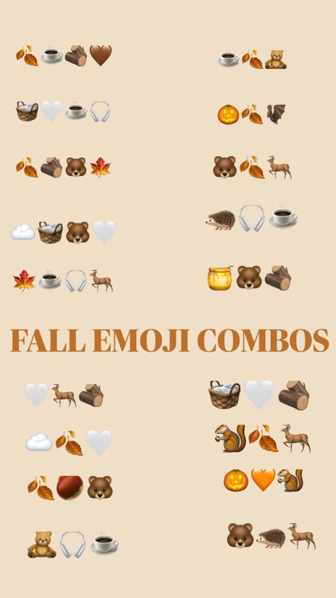 #fall #fallinspo #emojis Fall Emoji Combos, Emoji Combos, Fall Inspo