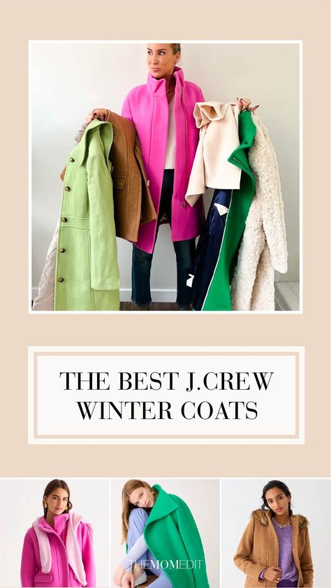 Tan Wool Coat, J Crew Coat, Trendy Winter Jackets, Cute Winter Coats, Pink Winter Coat, Jcrew Coat, Green Wool Coat, Mom Edit, Long Wool Coat