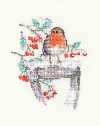 Robin Cross Stitch, Animals In Clothes, Christmas Robin, Kit Christmas, Cross Stitch Collection, Xmas Cross Stitch, Heritage Crafts, Stitch Pictures, Cross Stitch Bird