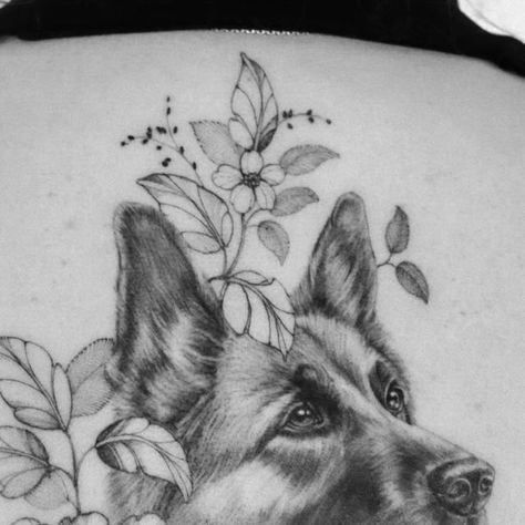 Zuza Polakowska • 𝒷ℴ𝓉𝒶𝓃𝒾𝒸𝒶𝓁 ✽ 𝒻𝒾𝓃ℯ 𝓁𝒾𝓃ℯ 𝒶𝓇𝓉 on Instagram: "✨Two wonderful sessions with Klaudia✨ Doggo partly healed 🤍 ✉️tattoo@zuzapolakowska.com  ______________________________________  #germanshepherd #plantstattoo #finetattoo #peonytattoo #germanshepherdtattoo #singleneedle #peoniestattoo #freesiatattoo #finelinetattoo #fineline #engravingtattoo #delicatetattoo #birdtattoo #femaletattoo#rosestattoo#botanicaltattoo#zuzapolakowska#silesiatattoo #equilattera #katowicetattoo #katowice" Sia Tattoos, German Shepherd Tattoo, Shepherd Tattoo, Healed Tattoo, Fine Line Art, Engraving Tattoo, Delicate Tattoo, Peonies Tattoo, Knee Tattoo