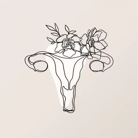 Uterus Drawing, Midwife Tattoo, Uterus Art, Art Major, Line Tattoos, Body Tattoos, Dorm Decorations, Van Gogh, Art Inspo