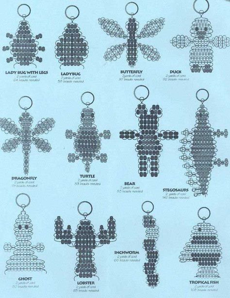 Pony Bead Animals, Pony Bead Projects, Pony Bead Crafts, Pola Manik, Pony Bead Patterns, Motifs Perler, Pola Gelang, Gelang Manik, Bead Charms Diy