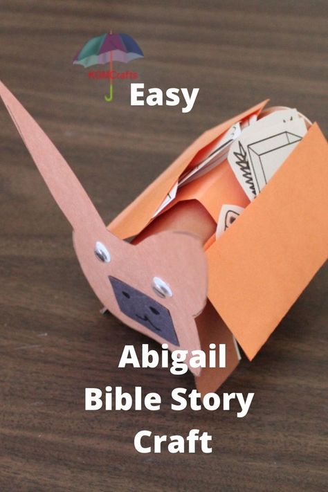 Your Sunday school class will have fun making this easy Abigail Bible story craft. When it is finished, pretend to be Abigail bringing food to David. Abigail Bible, David Bible, Vacation Bible School Craft, Childrens Ministry Curriculum, Children's Church Crafts, Bible Activities For Kids, Bible Story Crafts, Paper Food, Sunday School Crafts For Kids