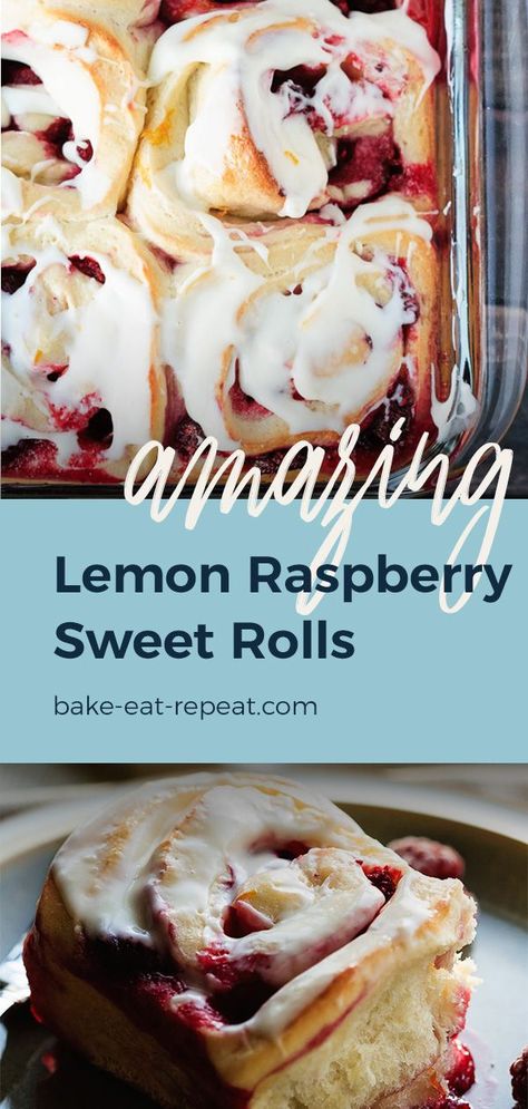 Raspberry Lemon Sweet Rolls, Lemon Raspberry Rolls, Sweet Roll Dough, Raspberry Sweet Rolls, Buttermilk Substitute, Dessert Design, Sweet Roll Recipe, Breakfast Fruit, Special Breakfast