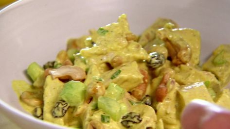 Curried Chicken Salad Recipe | Ina Garten | Food Network (subbing yogurt) Curried Chicken Salad, Curry Chicken Salad, Quotes Tshirt, Tshirt Quotes, Diy Tshirt, Curried Chicken, Video Food, Tshirt Painting, Chicken Curry Salad