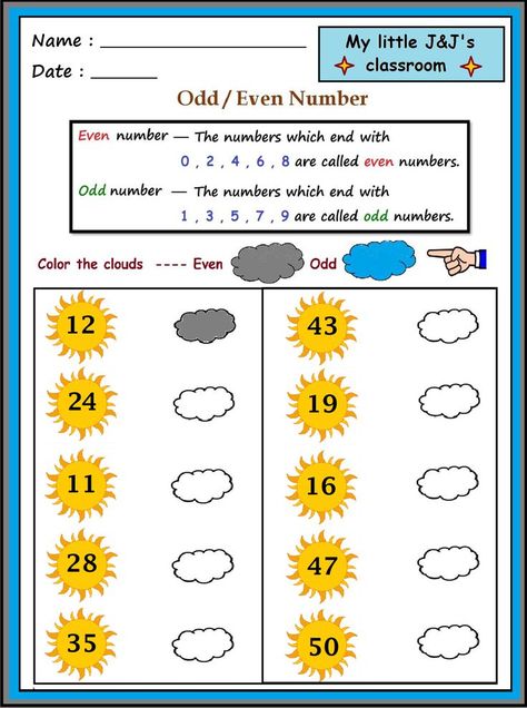 Even Numbers Worksheet, Odd And Even Numbers Worksheets, Class Worksheets, Odd Or Even, Odd And Even Numbers, Counting By 5's, Even Numbers, Numbers Worksheet, Ordinal Numbers