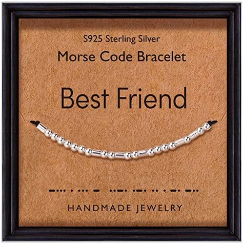 Suyi Best Friend Morse Code Bracelet Gift for Birthday 925 Sterling Silver Beads Link Bracelet for Women Girls Best Friend: Amazon.co.uk: Jewellery Morse Code For Best Friend, Best Friend In Morse Code, Mores Code Bracelet Bff, Friendship Bracelets Morse Code, Morse Code Bracelet Best Friends, Best Friend Morse Code Bracelet, Moris Code Bracelet, Silk Cord Jewelry, Best Amazon Gifts