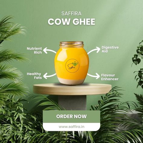 🍯 Get Your Saffira Cow Ghee Today! 🍯 Indulge in the pure, nutrient-rich goodness of Saffira Cow Ghee at great prices: 👉250g for ₹399: Perfect for trying it out! 👉500g for ₹799: Ideal for regular cooking! 👉1kg for ₹1499: Stock up and enjoy the benefits! Don’t miss out on this delicious addition to your kitchen! 💚✨ #SaffiraCowGhee #HealthyLiving #NaturalSweetener #OrganicLifestyle How To Make Ghee, Ghee Advertisement, What Is Ghee Butter, Ghee Moisturizer, What Is Ghee, Cow Ghee, Organic Lifestyle, The Pure, Natural Sweeteners