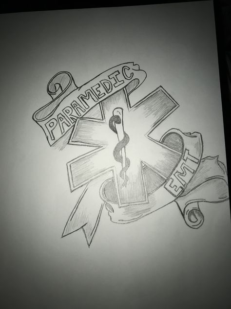 Paramedic/EMT drawing Emt Drawing, Ems Drawings, Paramedic Drawing, Ambulance Drawing, Sketches Cute, Drawing Fire, Ems Logo, Fire Drawing, Remembrance Tattoos