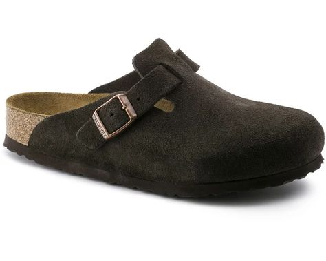 Boston Soft Footbed in Mocha | Birkenstock NZ Brown Birkenstock Clogs, Birkenstock Mocha, Mocha Birkenstock, Brown Birkenstock, Boston Soft Footbed, Birkenstock Styles, Birkenstock Clogs, Suede Clogs, Calf Muscles