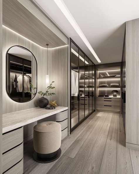 Modern Contemporary Walk In Closet, Modular Walk In Closet, Modern Contemporary Walk In Wardrobe, Modern Classic Walk In Closet, Kelly Hoppen Bedroom, Modern Closet Designs, Small Master Closet, Kelly Hoppen Interiors, Luxury Dresser