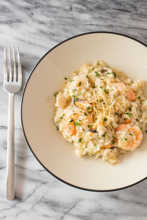 Best Risotto, Risotto Recipes Easy, Creamy Risotto, Seafood Dinner Recipes, Risotto Dishes, Seafood Risotto, Best Seafood Recipes, Fish Dinner, Risotto Recipes