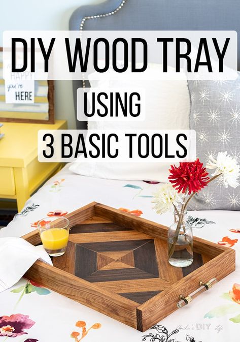 So cool! How to build a DIY wood tray for serving or handmade gift. Great simple but shabby chic and rustic with handles! #anikasdiylife Diy Wood Tray, Diy Serving Tray, Fine Woodworking Project, Unique Woodworking, Scrap Wood Projects, Wood Working Gifts, Serving Tray Wood, Wood Working For Beginners, Woodworking Plans Free