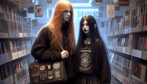 Ginger And Black Hair, Hair Black Hair, Ginger Hair, Hair Black, Couple Art, Black Hair, Ginger, Hair, Black