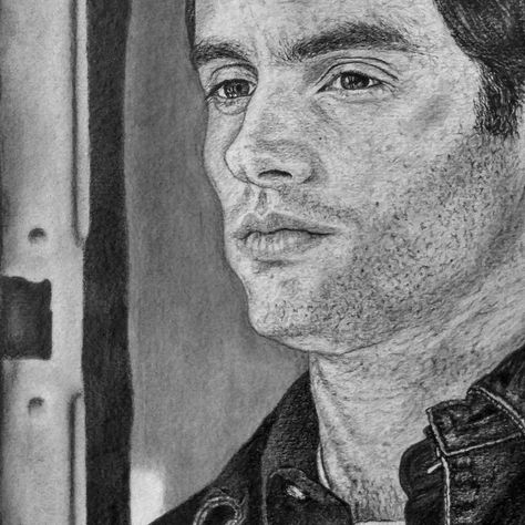 Graphite Portrait Sketch of Penn Badgley Joe Goldberg Drawing, Joe Goldberg, Penn Badgley, Sketch, Pencil, Drawings