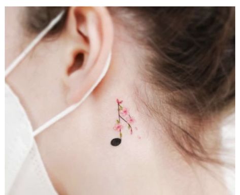 Ear Tattoos For Men, Tattoo Ideas Music, Small Music Tattoos, Behind The Ear Tattoos, Behind The Ear Tattoo Ideas, Behind The Ear Tattoo, Behind Ear Tattoos, Tattoos For Men And Women, Molecule Tattoo