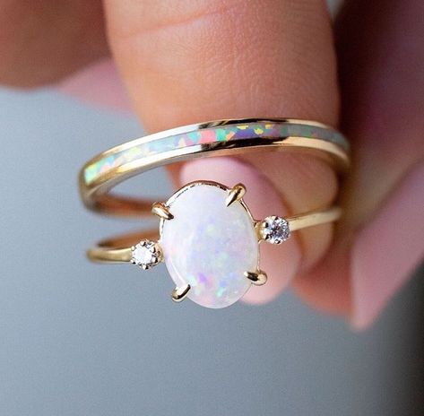 Opal engagement rings